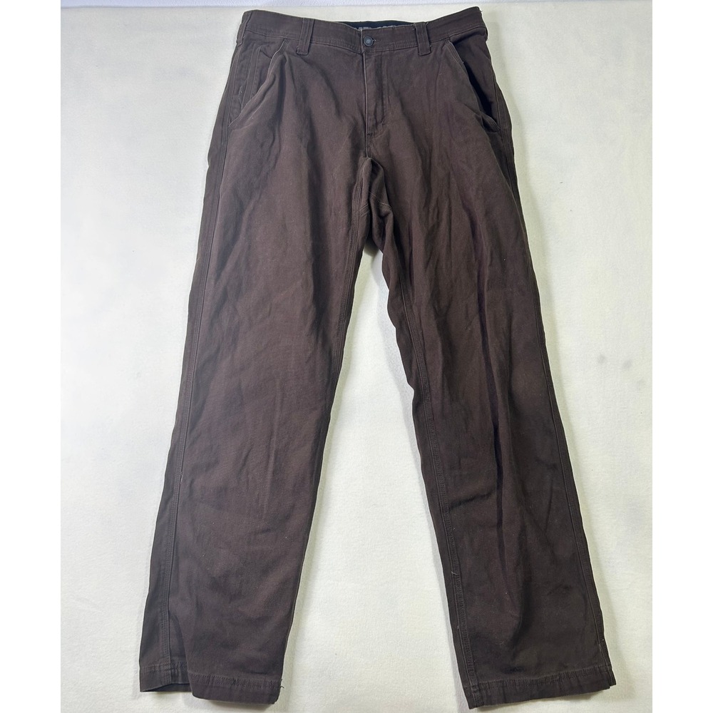 Caterpillar CAT Mens Brown Canvas Stretch Work Pants 34x34 Straight Leg B64